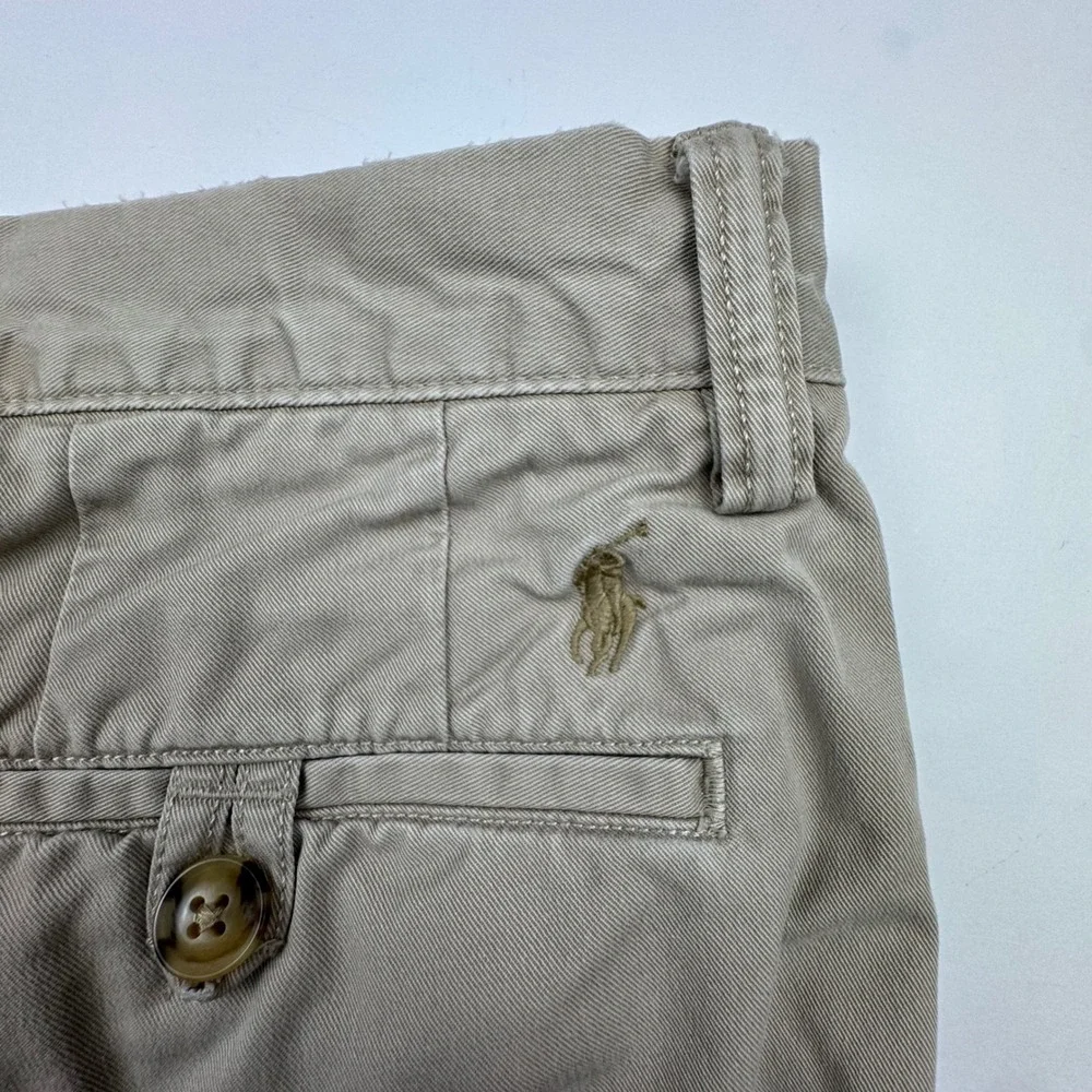 Polo Ralph Lauren Chino Pants 33/32 Khaki Stretch Straight Fit Classic Prep Tan